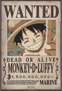 Póster De Monkey D. Luffy Wanted De One Piece