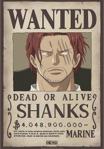 Póster De Shanks Wanted De One Piece